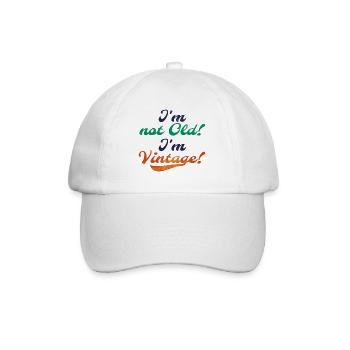 Alt Vintage Retro Statement - Baseballkappe - Weiß/Weiß - Vorne