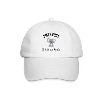 J'men fous j'suis un koala - Casquette classique - blanc/blanc - Devant