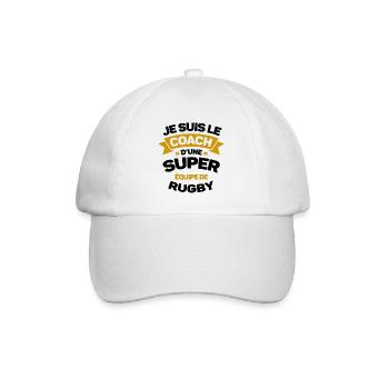 COACH D'UNE SUPER ÉQUIPE DE RUGBY - Casquette classique - blanc/blanc - Devant
