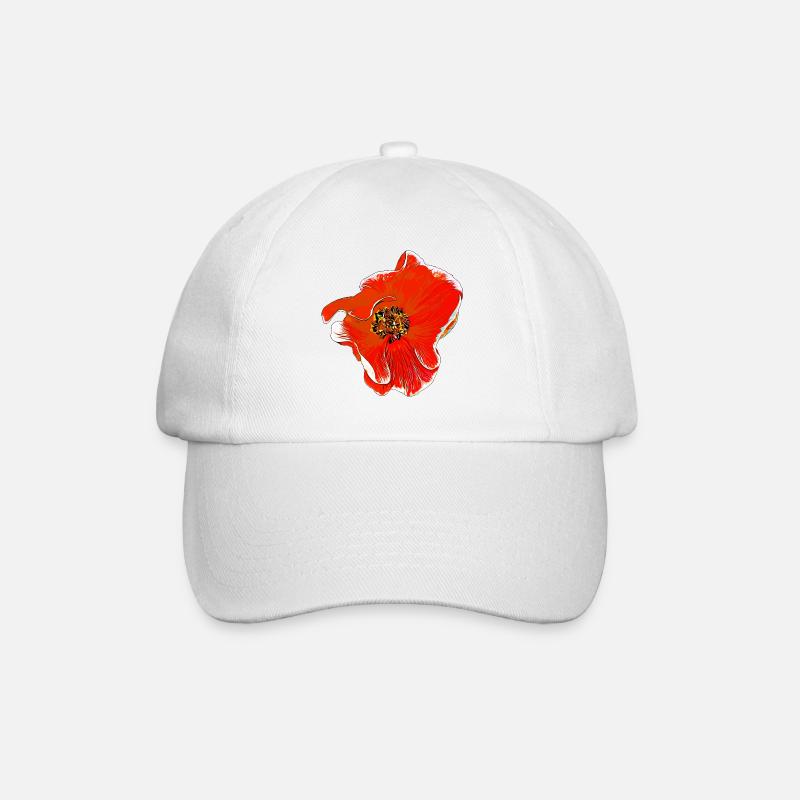 Blumen Rose orange - Baseballkappe - Weiß/Weiß