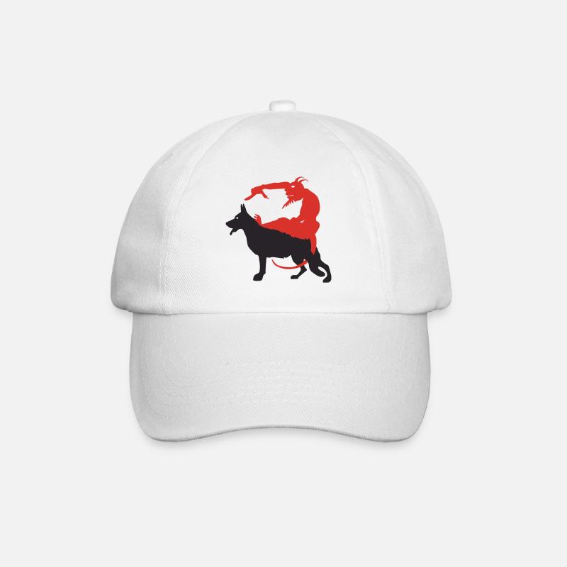 Shepherd devil - BIG - Baseball Cap - white/white