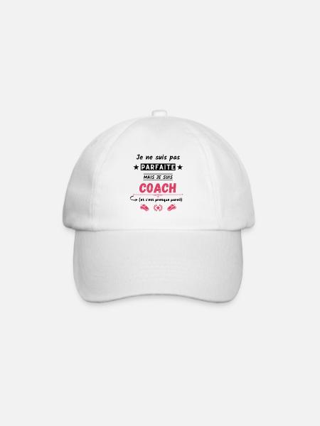 Je ne suis pas parfaite mais je suis coach - Casquette classique - blanc/blanc