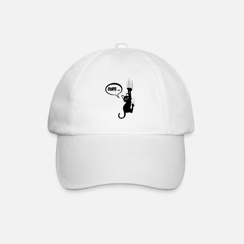 Hoppla.. schwarze Katze betises - Baseballkappe - Weiß/Weiß