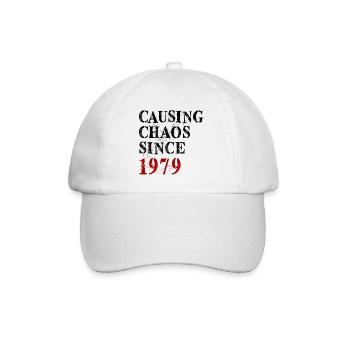 Causing Chaos since 1979 - Birthday 1979 - Baseball Cap - white/white - Front