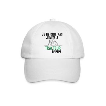 Je ne crie pas J'imite le Tracteur de Papa - Casquette classique - blanc/blanc - Devant
