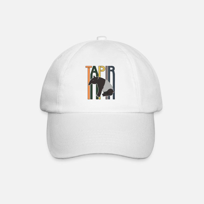 Tapir Retro Schrift Geschenk - Baseballkappe - Weiß/Weiß