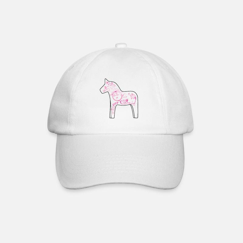 Dala Pferd Pink - Baseballkappe - Weiß/Weiß