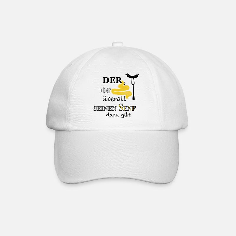 Der, der überall seinen Senf dazu gibt - Baseballkappe - Weiß/Weiß