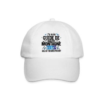 Guide Haute Montagne Super Pouvoir Cadeau Humour - Casquette classique - blanc/blanc - Devant