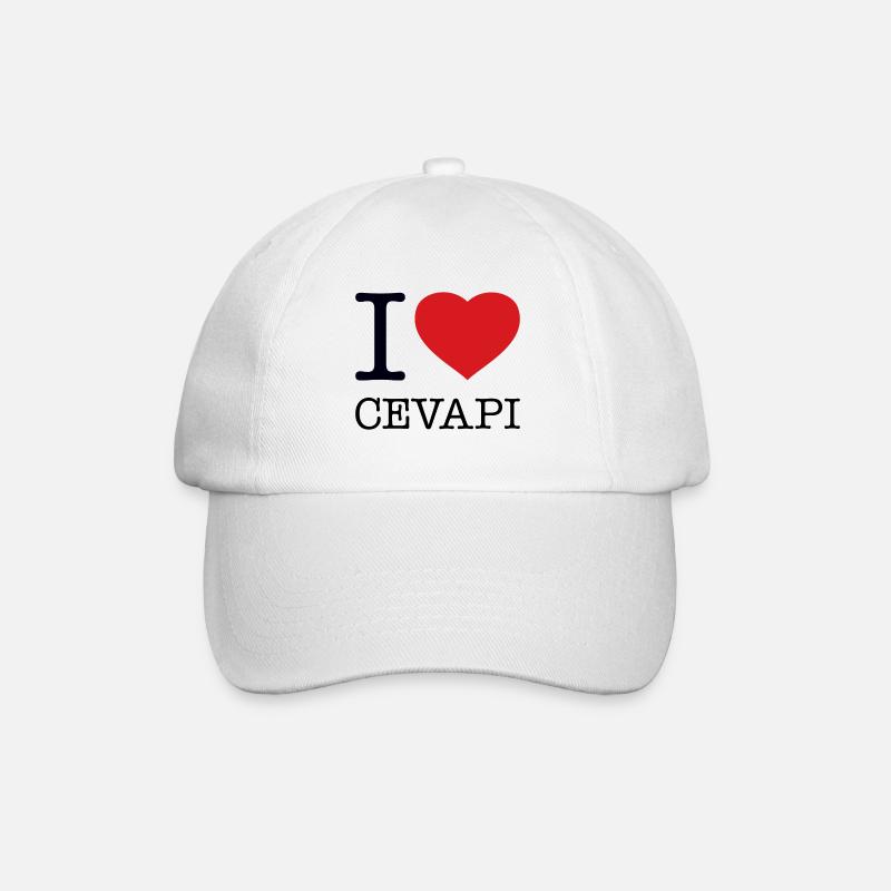 I LOVE CEVAPI - Baseballkappe - Weiß/Weiß
