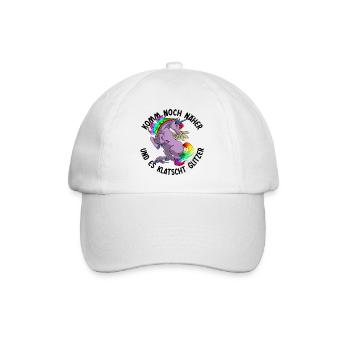 Noch näher es klatscht Glitzer Einhorn Geschenk - Baseballkappe - Weiß/Weiß - Vorne