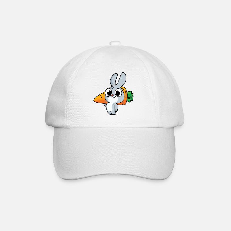 Fleißiges Häschen - Baseballkappe - Weiß/Weiß