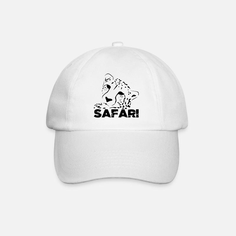 Safari und Gepard - Baseballkappe - Weiß/Weiß
