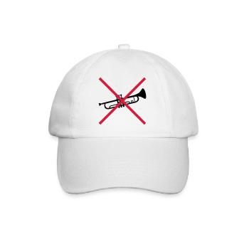 Trompete Verboten Schild - Baseballkappe - Weiß/Weiß - Vorne