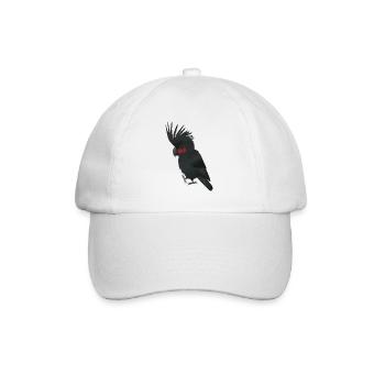 Digital illustration of a palm cockatoo - Baseball Cap - white/white - Front