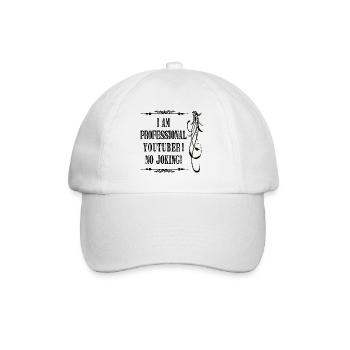 Je suis un youtubeur professionnel sans blague - Police noire - Casquette classique - blanc/blanc - Devant