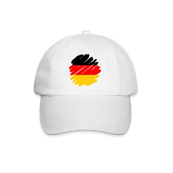 Deutschland Flagge Deutsche Fahne Used Look Heimat - Baseballkappe - Weiß/Weiß - Vorne