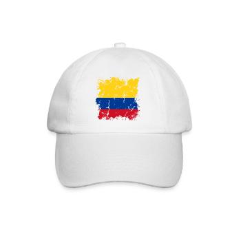 Drapeau de la Colombie Vintage Drapeau colombien - Casquette classique - blanc/blanc - Devant
