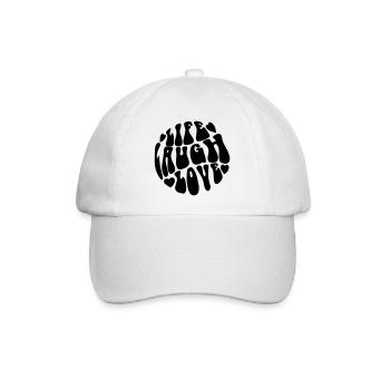 Retro Psychedelic "Live Laugh Love" Graphic - Baseball Cap - white/white - Front