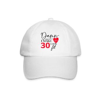 30 Birthday - Funny Fitness Birthday Saying - Baseball Cap - white/white - Front
