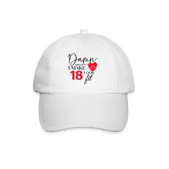 18 Birthday - Funny Fitness Birthday Saying - Baseball Cap - white/white - Front
