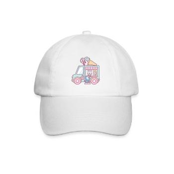 Camion de crème glacée Lapin et Pingouin - Casquette classique - blanc/blanc - Devant