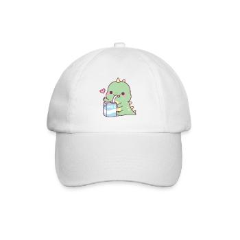 Cute Dinosaur Loves Milk - Baseball Cap - white/white - Front