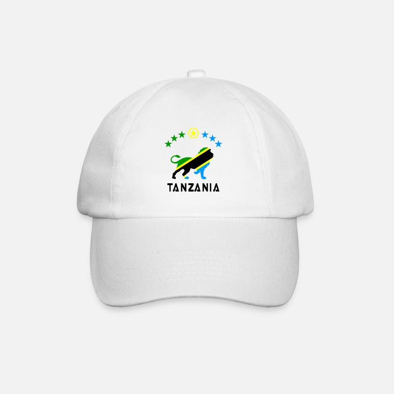 Tansania Löwen Flaggen Design - Baseballkappe - Weiß/Weiß