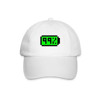 Batterie 99% Pixel Art - Casquette classique - blanc/blanc - Devant
