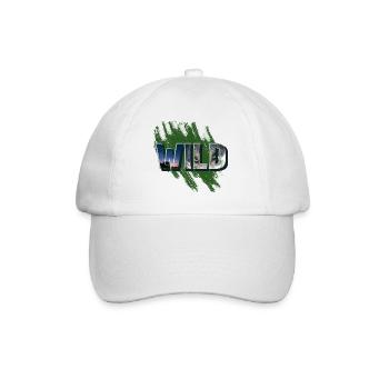 Inscription sauvage fraîche avec un loup - Casquette classique - blanc/blanc - Devant