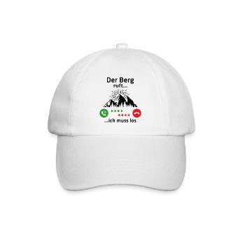 Der Berg ruft ich muss los - Baseballkappe - Weiß/Weiß - Vorne