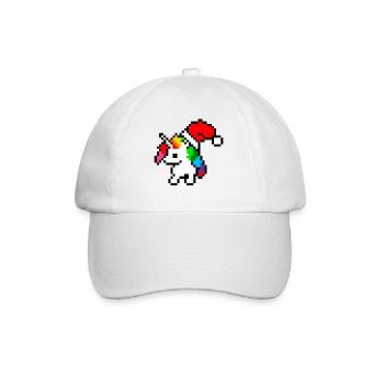 Licorne de Noël Pixel Art - Casquette classique - blanc/blanc - Devant