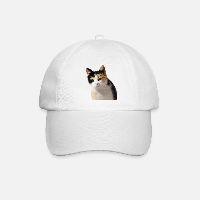 Katze - Baseballkappe - Weiß/Weiß