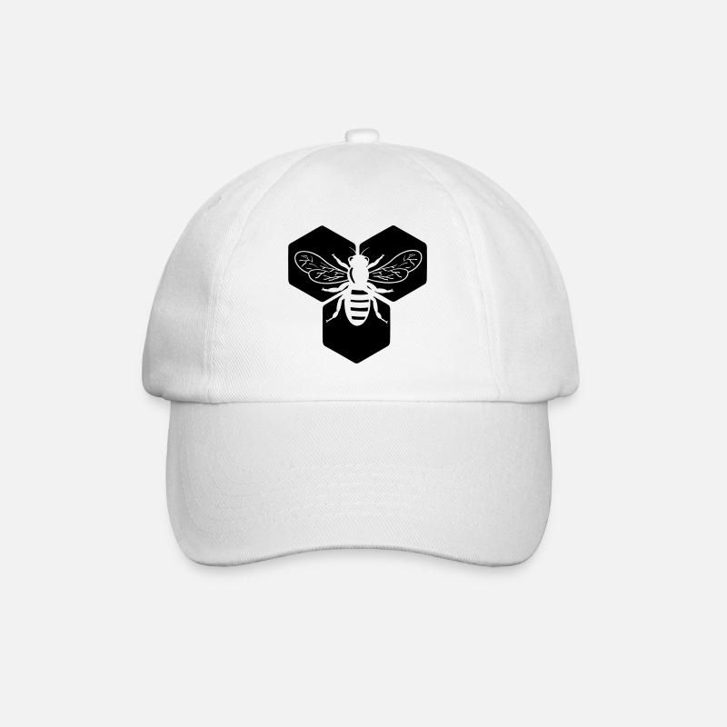 Abeille en nid d’abeille - Casquette classique - blanc/blanc
