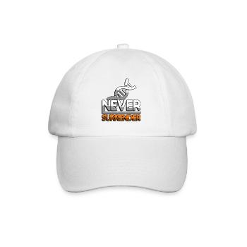 NEVER SURRENDER (Orange) + DNA - Gaming - Baseballkappe - Weiß/Weiß - Vorne