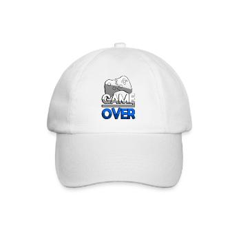 GAME OVER (Blau) + Controller - Gaming - Baseballkappe - Weiß/Weiß - Vorne
