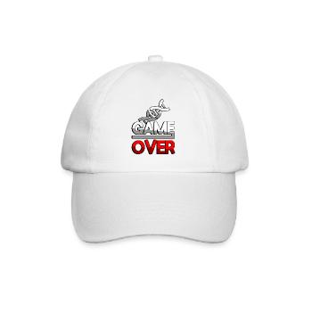GAME OVER (Rot) + DNA - Gaming - Baseballkappe - Weiß/Weiß - Vorne