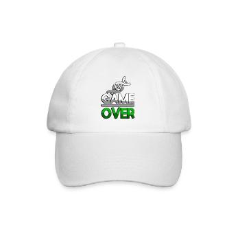 GAME OVER (Grün) + DNA - Gaming - Baseballkappe - Weiß/Weiß - Vorne