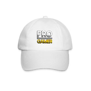 PRO GAMER (Gelb) - Gaming - Baseballkappe - Weiß/Weiß - Vorne