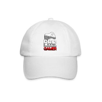 PRO GAMER (Rot) + Controller - Gaming - Baseballkappe - Weiß/Weiß - Vorne