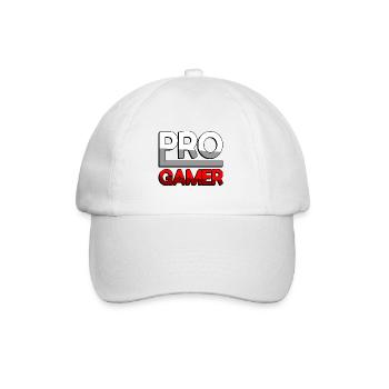 PRO GAMER (Rot) - Gaming - Baseballkappe - Weiß/Weiß - Vorne
