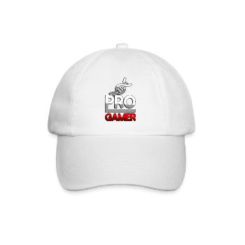 PRO GAMER (Rot) + DNA - Gaming - Baseballkappe - Weiß/Weiß - Vorne