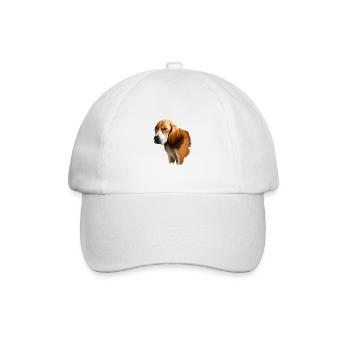 Beagle-Harrier Dufthund Hund Skizze Illustration - Baseballkappe - Weiß/Weiß - Vorne