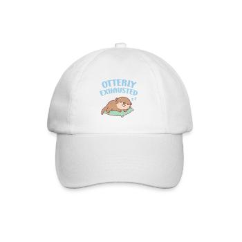 Süßer schlafender Otter Otterly Erschöpftes lustiges Wortspiel - Baseballkappe - Weiß/Weiß - Vorne