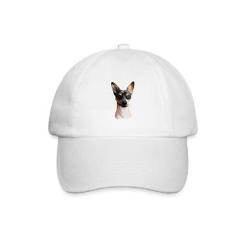Ratonero Valenciano Hund Aquarell Illustration - Baseballkappe - Weiß/Weiß - Vorne