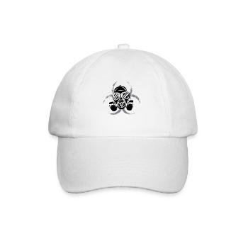 Gas mask / radioactive logo background - Baseball Cap - white/white - Front