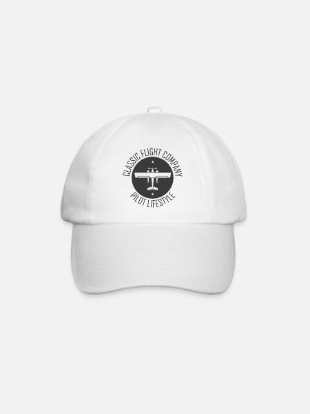 Flugzeug Symbol Fliegen Pilot Piloten Klassiker - Baseballkappe - Weiß/Weiß