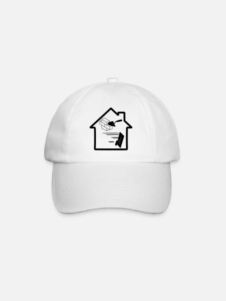 Maçon stuc outil logo maison bâtiment 2 - Casquette classique - blanc/blanc