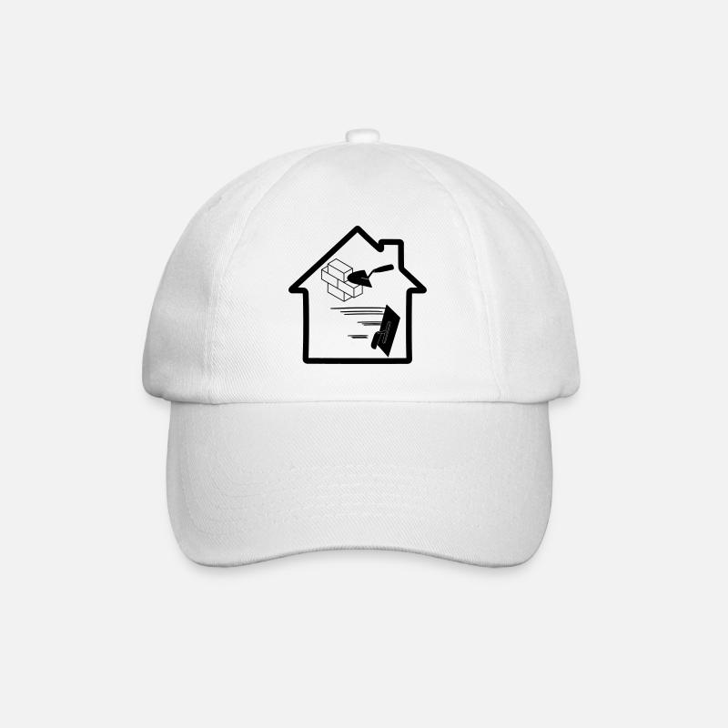 Maçon stuc outil logo maison bâtiment 2 - Casquette classique - blanc/blanc