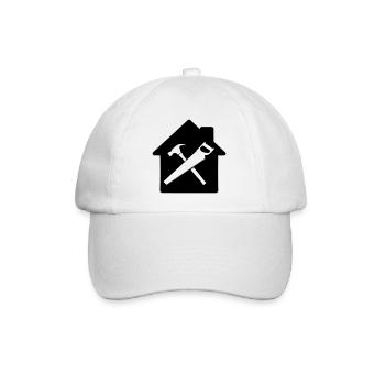 Carpenter tool logo house building - Baseball Cap - white/white - Front